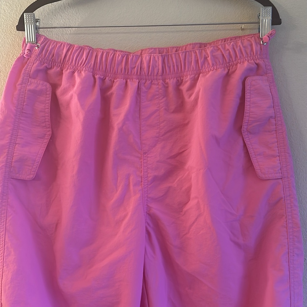 Love Tree Nylon Baggy Parachute Pants Womens Size Large Pink Pull On - Picture 6 of 16